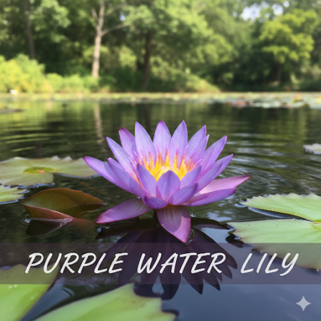 Purple water lily at Slidell Nursery, Slidell, Louisiana