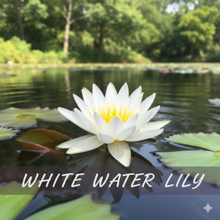 White water lily at Slidell Nursery, Slidell, Louisiana